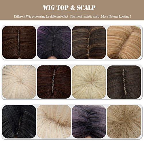 Cying Lin Cying Lin Short Bob Wavy Curly Wig Wine Red Wig For Women Cosplay Halloween Wigs Heat Resistant Bob Party Wig Include Wig Cap (Wine Red)