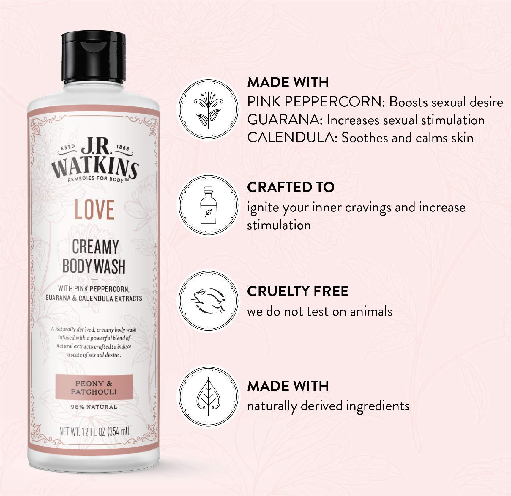J.R. Watkins Love Creamy Body Wash (Peony & Patchouli) 12 fl oz