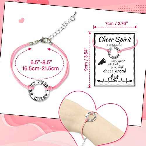 BEDSIFV BEDSIFV Cheerleader Gifts, 24pcs Cheerleading Gifts for Girls 4 Cheer Makeup Bags 16 Hair Ties 4 Wish Bracelets Personalized Cheer Stuff for Cheerleaders Cheer Sister Cheer Mom