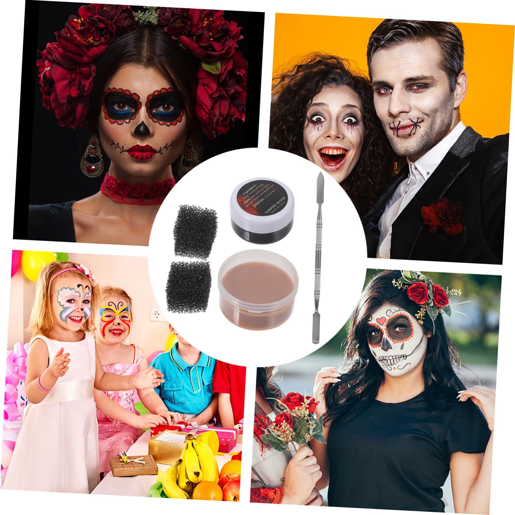 FOMIYES FOMIYES 2 Sets Scar Makeup Set Highlighter Makeup Make up Zombie Makeup Kit Face Spray Makeup Paint Red Paint Stick Clown Makeup Kit Costume Makeup Special Cream Makeup Palette Gel Plastic