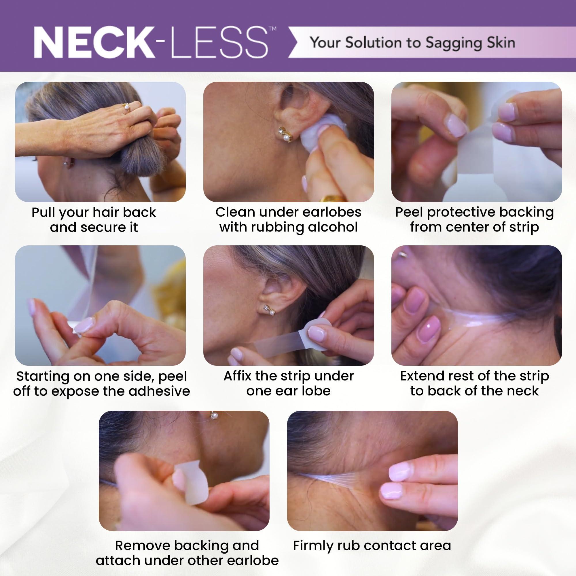 NECK LESS NECK-LESS Professional Face Tape - Patented Face Lift System, Invisible Enhancement Strips for Jawline & Neck (10 Strips)