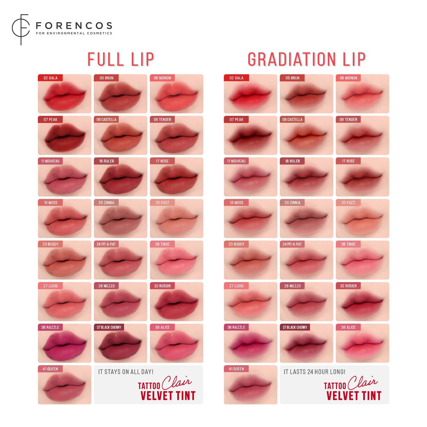 FORENCOS FORENCOS Long Lasting Waterproof Lip Stain Liquid Lipstick, Velvet Matte, Longwear, High Pigmentation, Tattoo Lips, Weightless, Smudge-proof, Non-Sticky, Korean Lip Tint Stain Makeup (23 Ruddy)