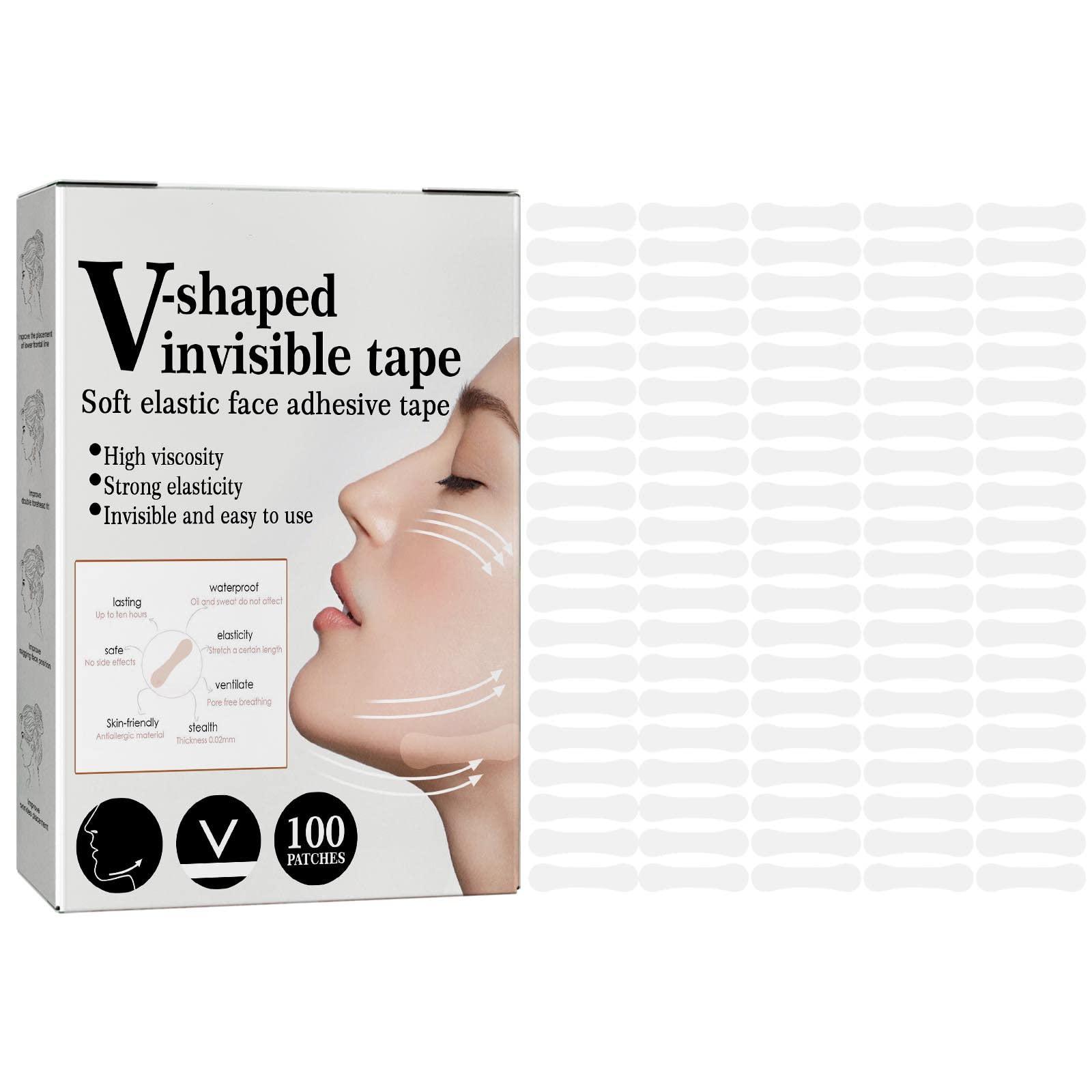 SHxxyljh Face Lift Tape Invisible,100 Strips Facial Tape Face Lift,Instant Face Lift,V Shape Face Lift Tapes,Face Tape Lifting Invisible,Face Lifting Tape Patches Stickers For Face Skin Hide Lines Wrinkles.