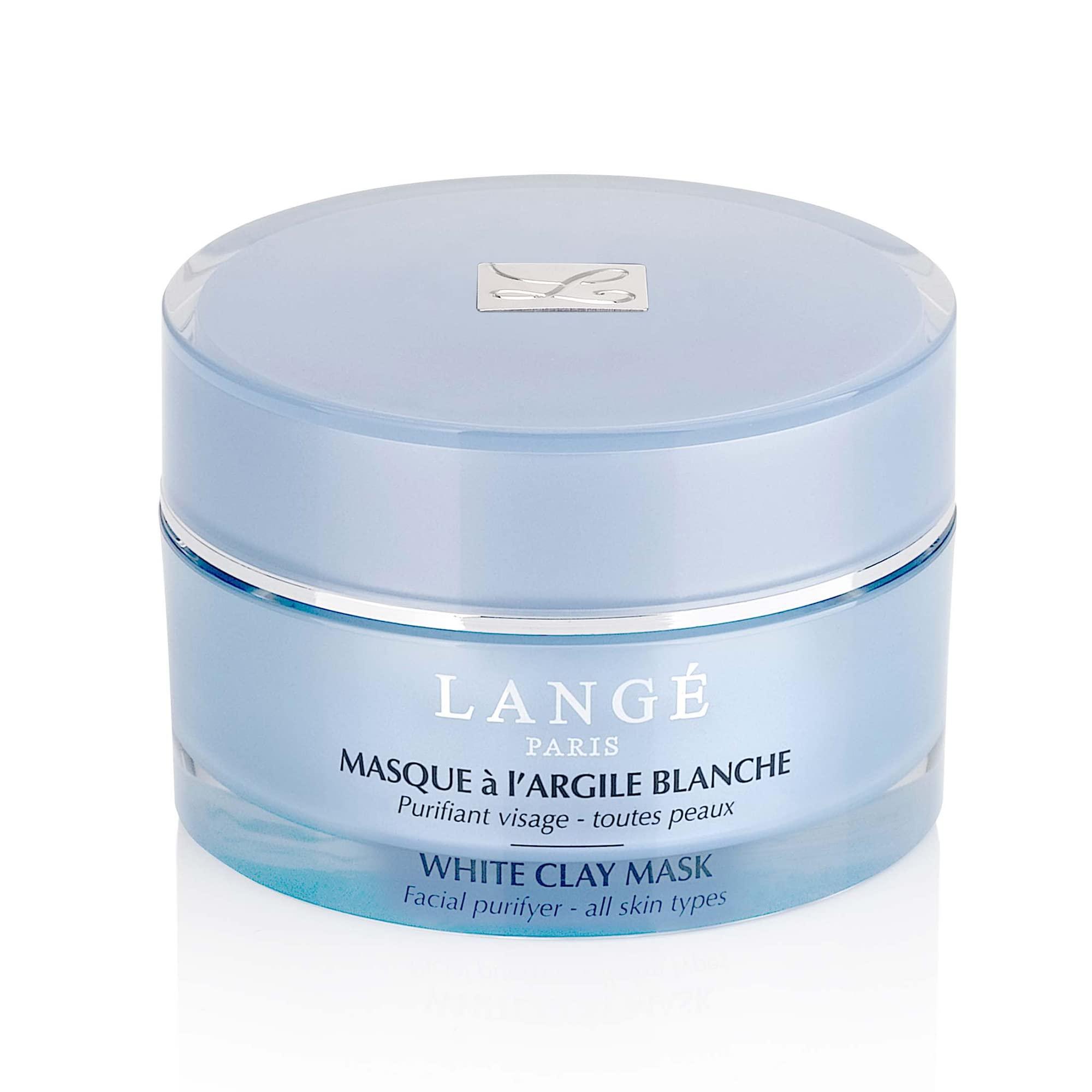 Kraiovim Lange Paris LANGE White Clay Mask-Deep Cleansing,Healing,Brightening Treatment For Soft As Silk Skin-Lightweight,Calming,Purifying Formula For Sensitive Skin-Infused With Clearing Ylang-Ylang-1.7 Oz
