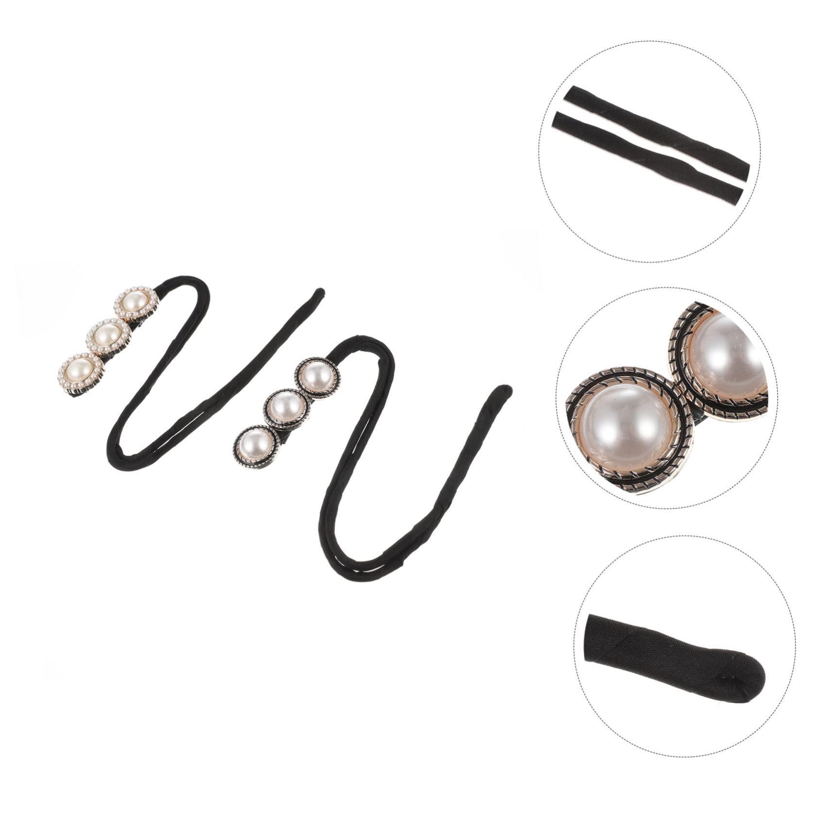 minkissy minkissy Hair Bun Maker Set 2pcs Donut Bun Makers Hair Donut Bun Holder for Women Hair Bun Former Pearl Flower Design for Girls Ladies