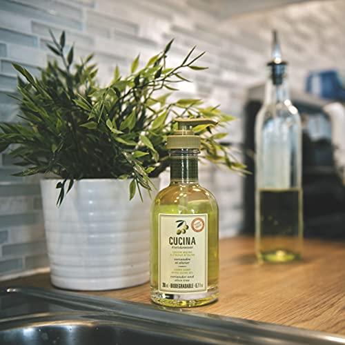 Fruits and Passion Fruits & Passion [Cucina] Coriander & Olive Tree Hand Soap (6.76 fl oz) - Luxury Scented Kitchen Liquid Hand Soap, Vegan, Natural Moisturizing Hand Wash in Premium Glass Hand Soap Dispenser