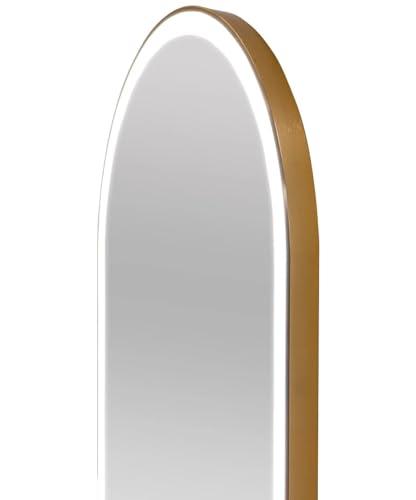Pibbs Industries Pibbs Utopia 72 Arched LED Salon Mirror for Professional Salons & Barbershops, Built-in Dimmable LED Light, On/Off Button, 30\" W x 72\" H, PIB-19MIR (Gold)