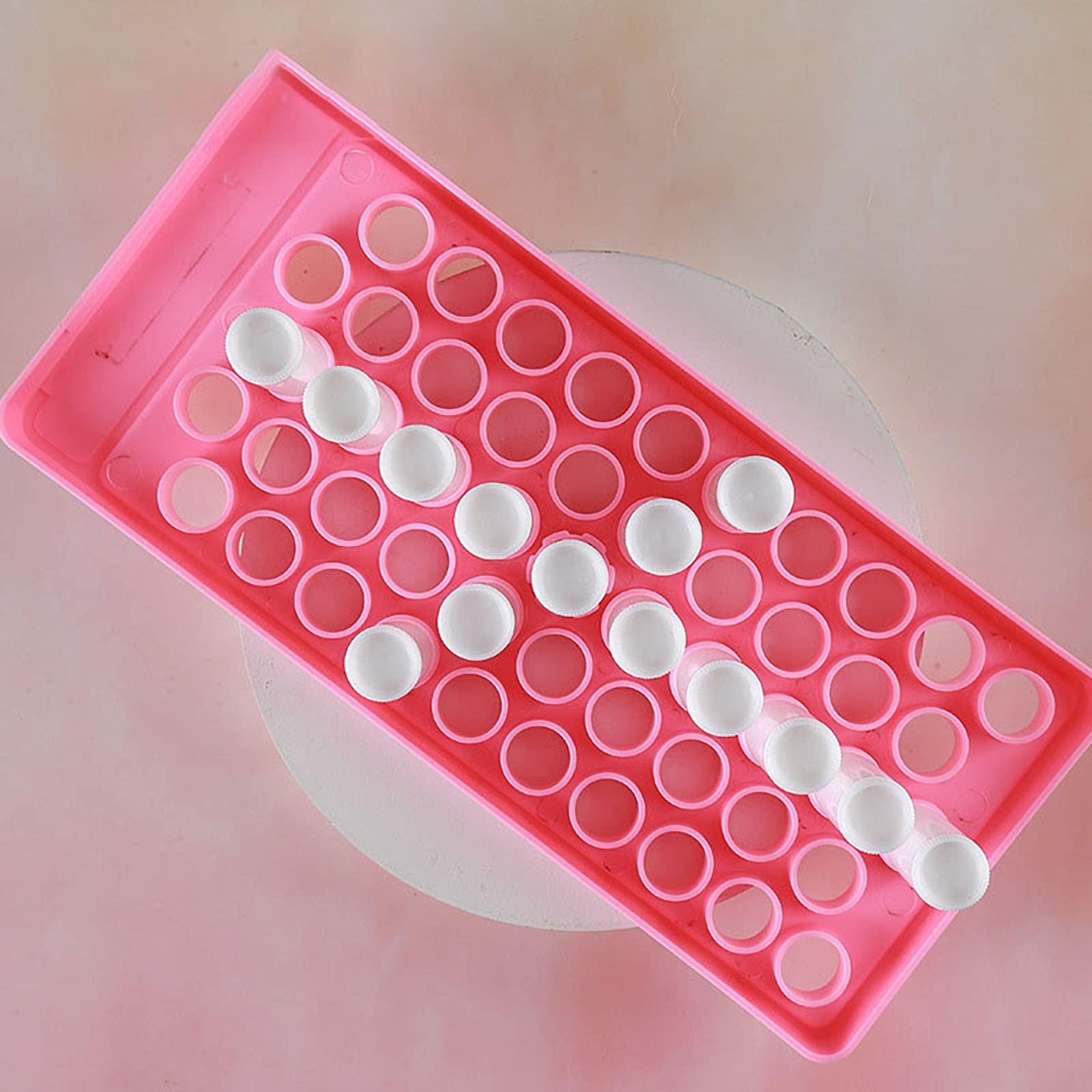 RONRONS RONRONS Pink Lip Balm Crafting Kit, Professional Lipsticks Filling Tray with 50 Small Holes and Spatula, Easy to Fill 50 Pieces Lipstick Tubes Containers for Business Gifts