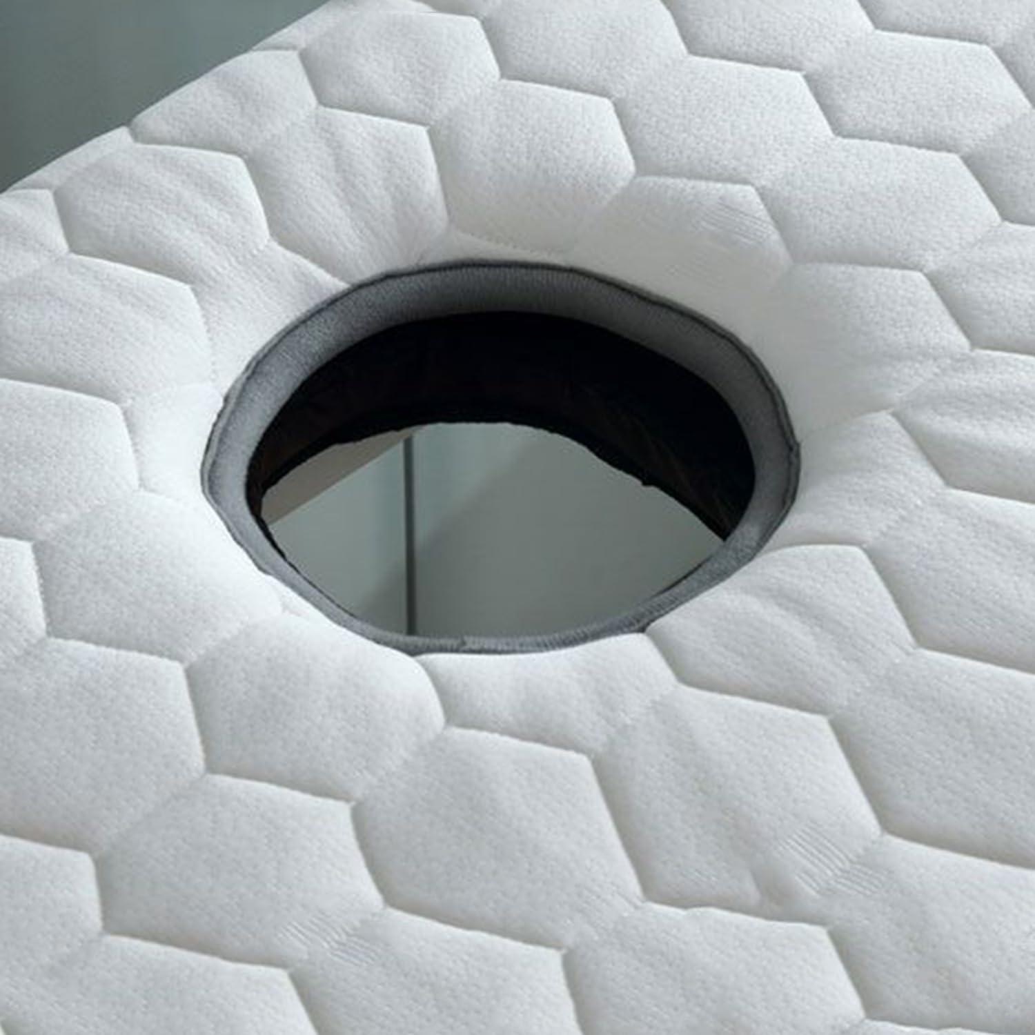 NinthAvenue Basics Massage Table Memory Foam Topper with Breathe Hole,Square/Round/Trapezoidal Head Lash Bed Topper,Spa Bed Cushion Topper,3/4/5/6cm Thick Protective Pad for Beauty Salon,6cm/2.4",R 60x190cm