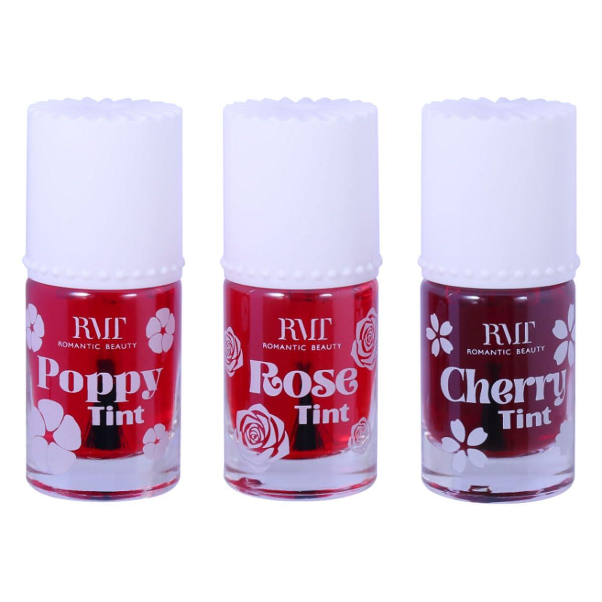 Romantic Beauty Romantic Beauty Sexy Tint Liquid Tint for Lips And Cheeks Lip Stain Gloss & Zipper Bag (3 Full Set, Net Wt. 0.31oz/8.7g)