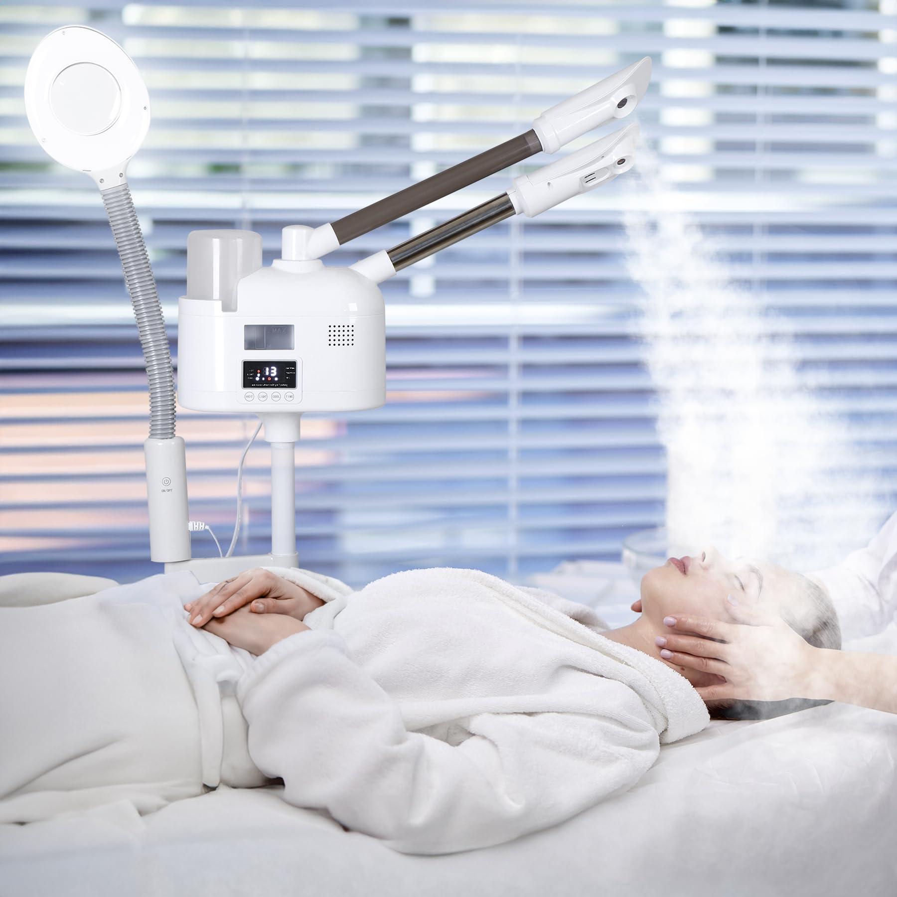 Nova Microdermabrasion Professional 3 in 1 Facial Steamer for Face Deep Cleaning Ozone Face Steamer with 5X Magnifying Lamp Hot Cool Mist Function for Salon Spa Home Beauty Equipment (3 in 1 Facial Steamer)