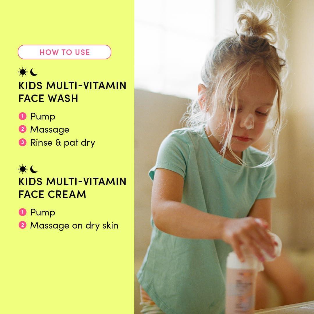 Evereden Evereden Kids Routine Bundle & Non-Toxic Lip Gloss - Happy Hair Duo Detangling Kids Shampoo and Conditioner + Happy Face Duo Face Wash for Kids and Multi-Vitamin Kids Face Cream + Tinted Lip Gloss