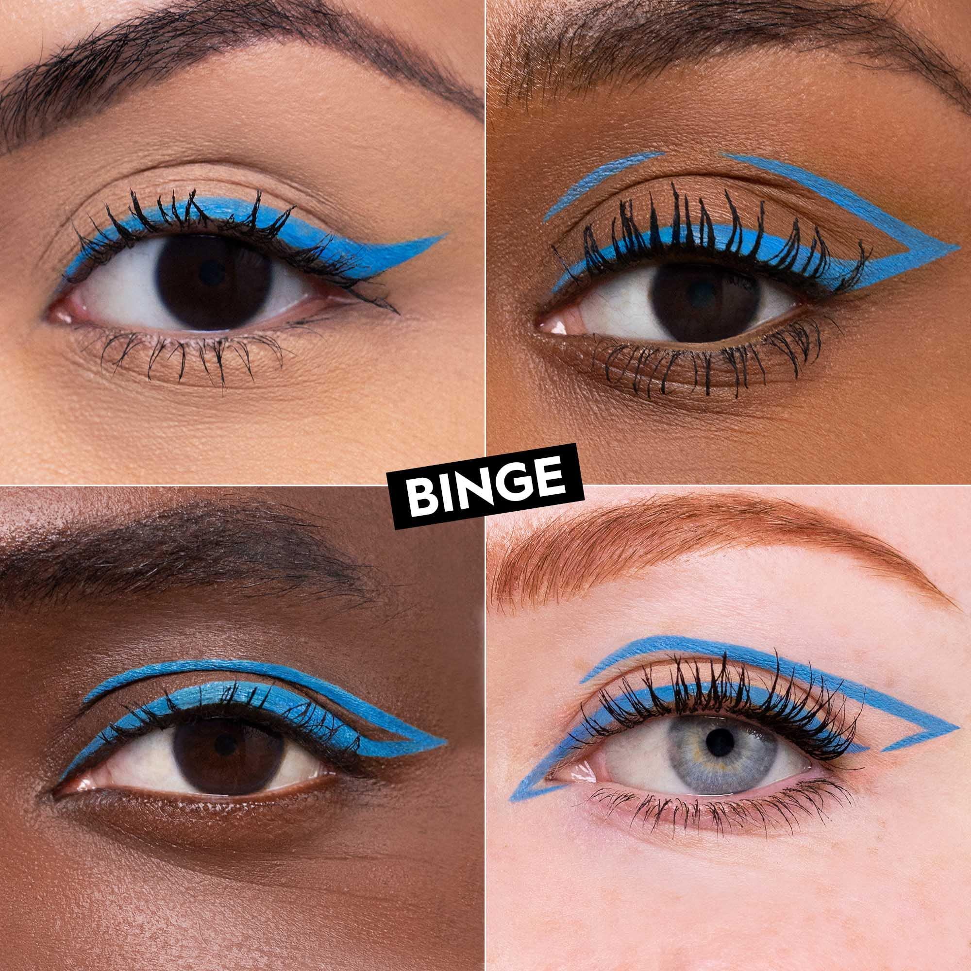 URBAN DECAY Urban Decay 24/7 Inks Liquid Eyeliner Pen (Binge - Matte Sky Blue, Brush Tip Eye Liner), Water-Resistant, Smudge-Resistant, Vibrant Colored Liner, Ergonomic Precision Grip, Vegan - 0.01 fl oz