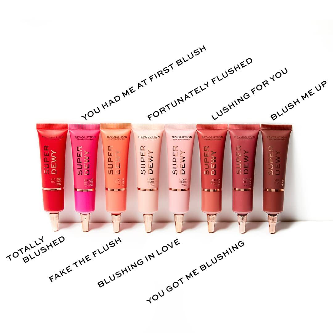 Makeup Revolution Makeup Revolution Superdewy Liquid Blush, Lightweight Buildable & Blendable Blusher for Cheeks, Ultra Pigmented, Vegan & Cruelty Free, Blushing In Love, 0.5fl.oz