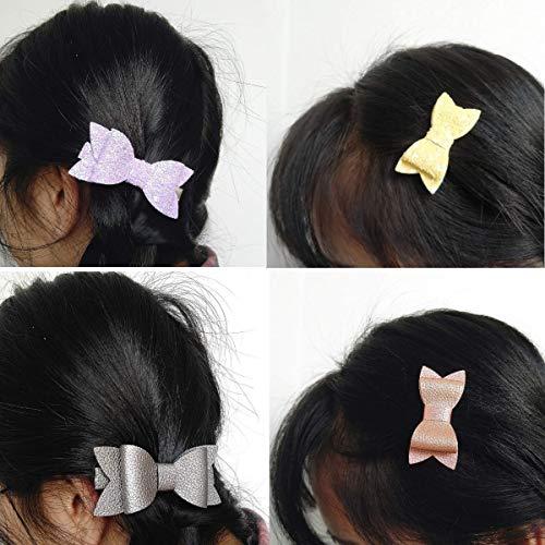 AOUXSEEM AOUXSEEM Faux Leather Hair Bows DIY Making Kit with Pre Cut Pieces and Hair Clips,Make Fashionable Shiny Hair Clips for Girls Lady Woman (Small & Medium Size,48 Set)