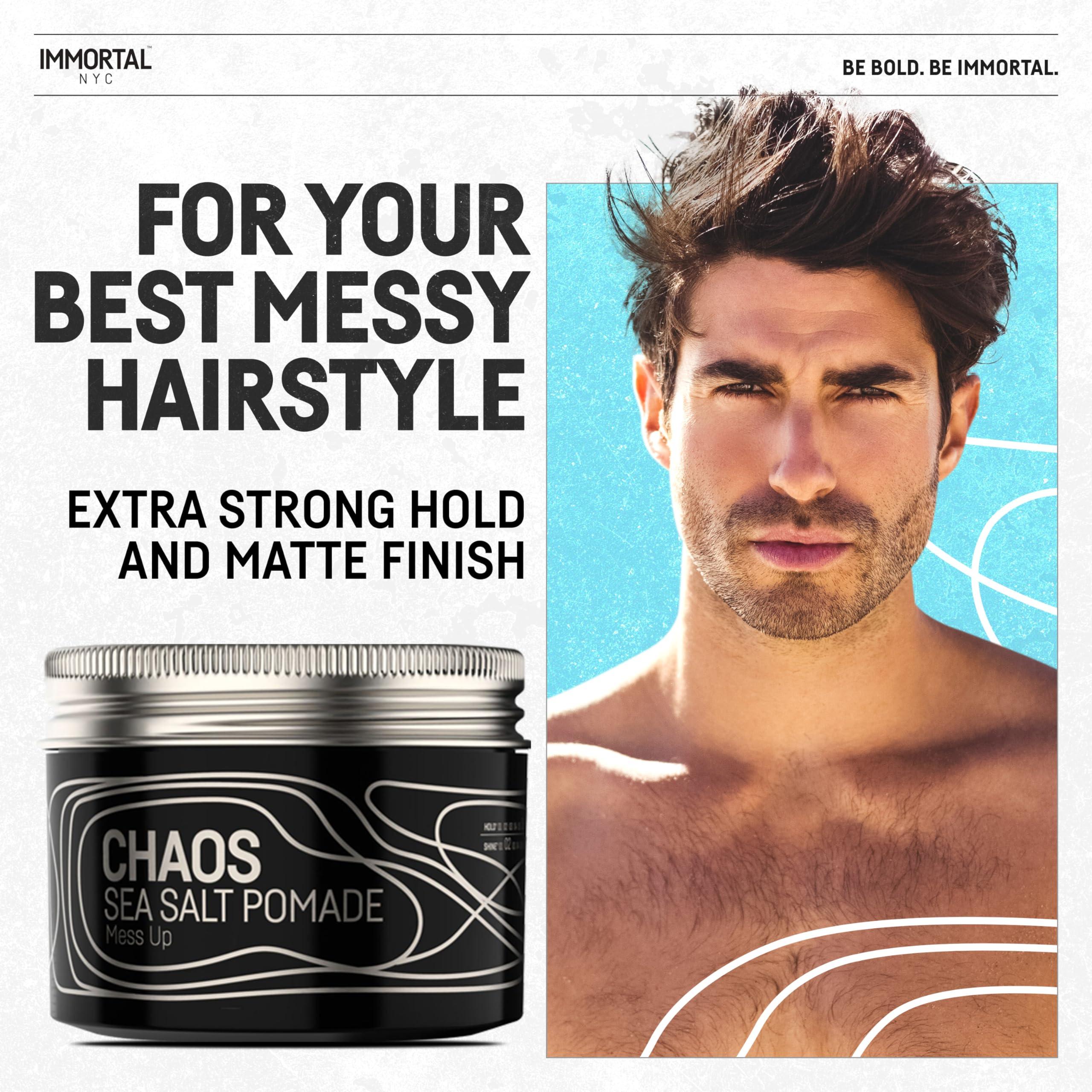 Immortal NYC Immortal NYC Exclusive \'SEA SALT\' Pomade - Matte Natural Dry look - Firm Strong Hold - Extra Volume & more Texture-No Shine - 100 Ml/3.4 Oz (Travel size)