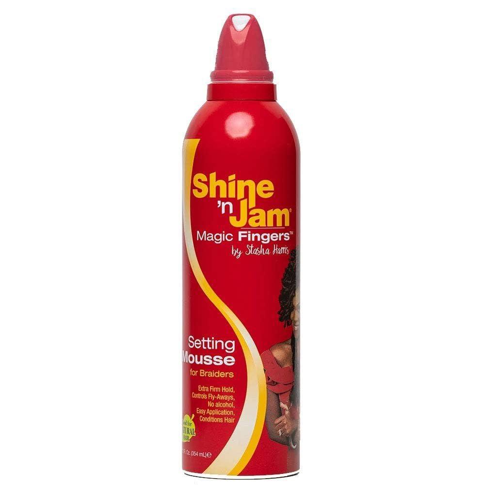 AmPro Shine N Jam Magic Fingers For Braiders Setting Mousse 12 Ounce (354ml)