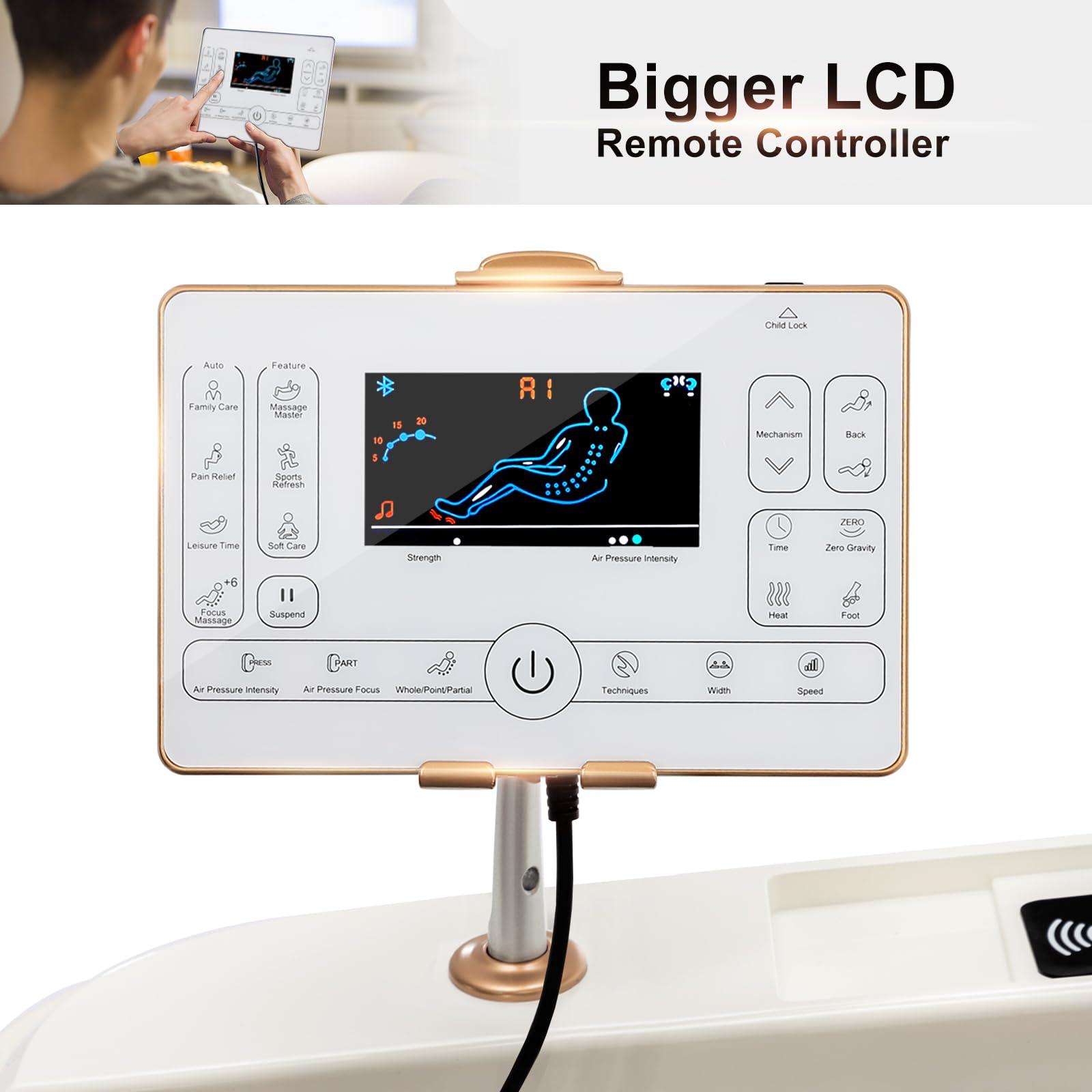 Artist hand Massage Chair Full Body, SL Track Zero Gravity Massage Chair Recliner with 12 Modes, Bluetooth Speaker, Body Scan, Foot Roller & Airbags Massage, AI Voice Control, Wireless Charging, White