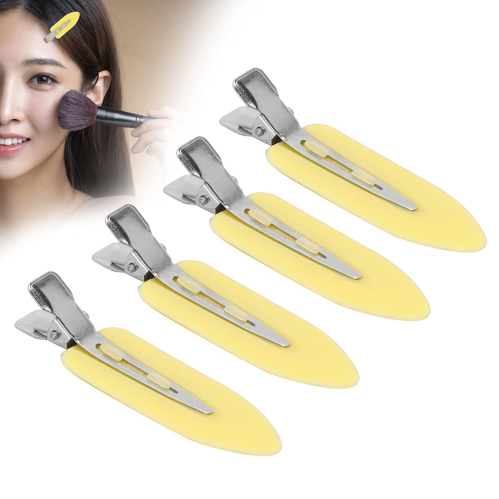Pilipane Hair Clips,No Bend Hair Clips,4 Pcs No Crease Hair Clips Duck Billed Hair Clips,Hair Clips For Women,Makeup Clips,Hair Clips For Styling Sectioning,Hairstyle Clips For Women Girls(yellow)