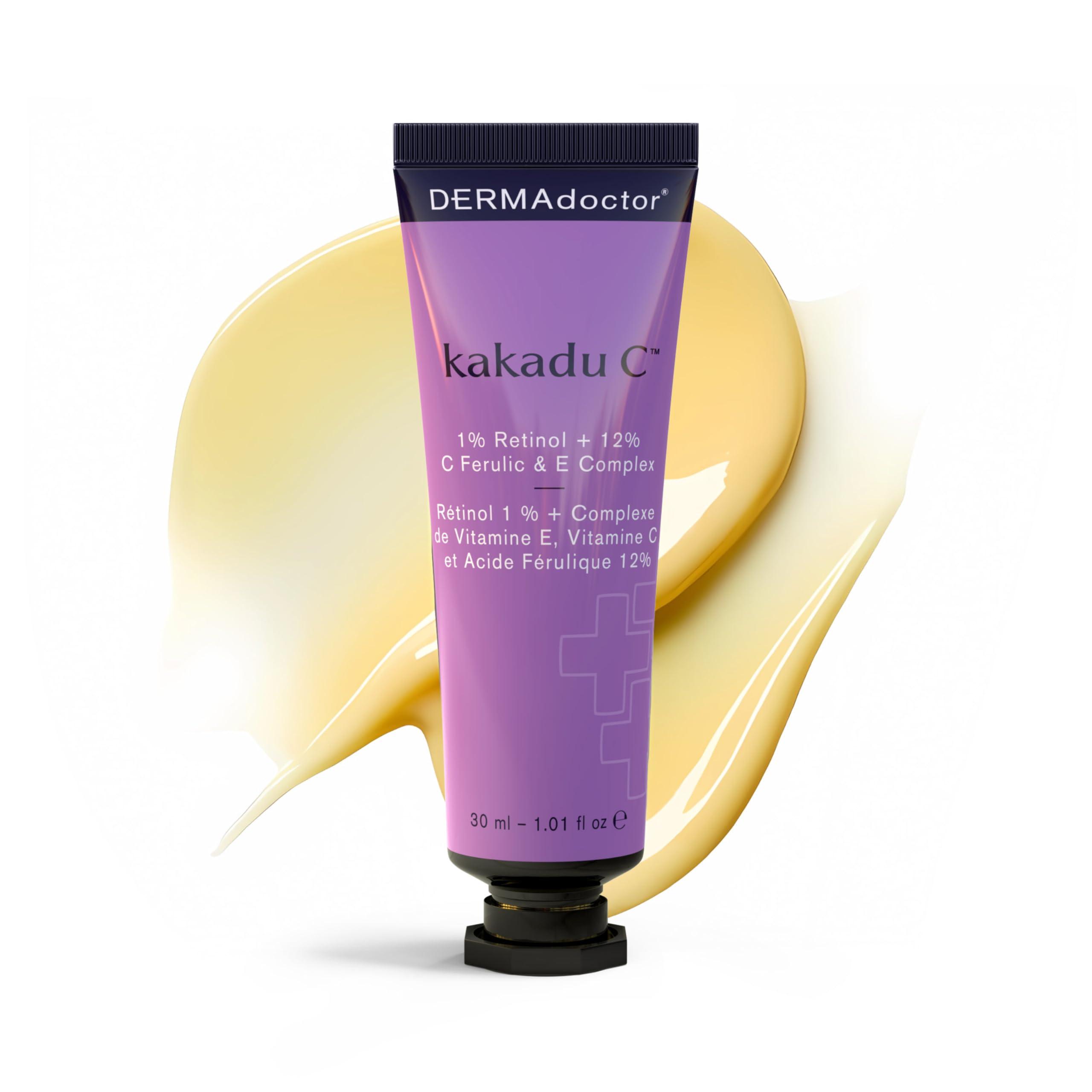 DERMAdoctor DERMAdoctor Kakadu C Dermatologist Formulated 1% Retinol Cream + Vitamin C, E Ferulic Complex, Anti Aging Face Cream to Brighten, Smooth and Firm. Hyperpigmentation Treatment for Face - 1.01 fl oz