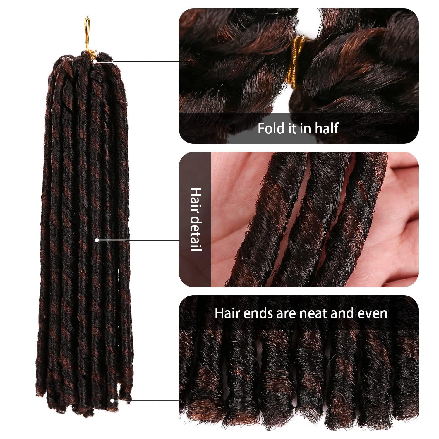 ZQIAN BEAUTY Urban Soft Dread Crochet Hair - 4 Packs Straight Faux Locs Crochet Hair Soft Dreadlocks Locs Crochet Soft Locs Faux Locs Braids 2 STYLE in ONE (4 Packs,#4-30)
