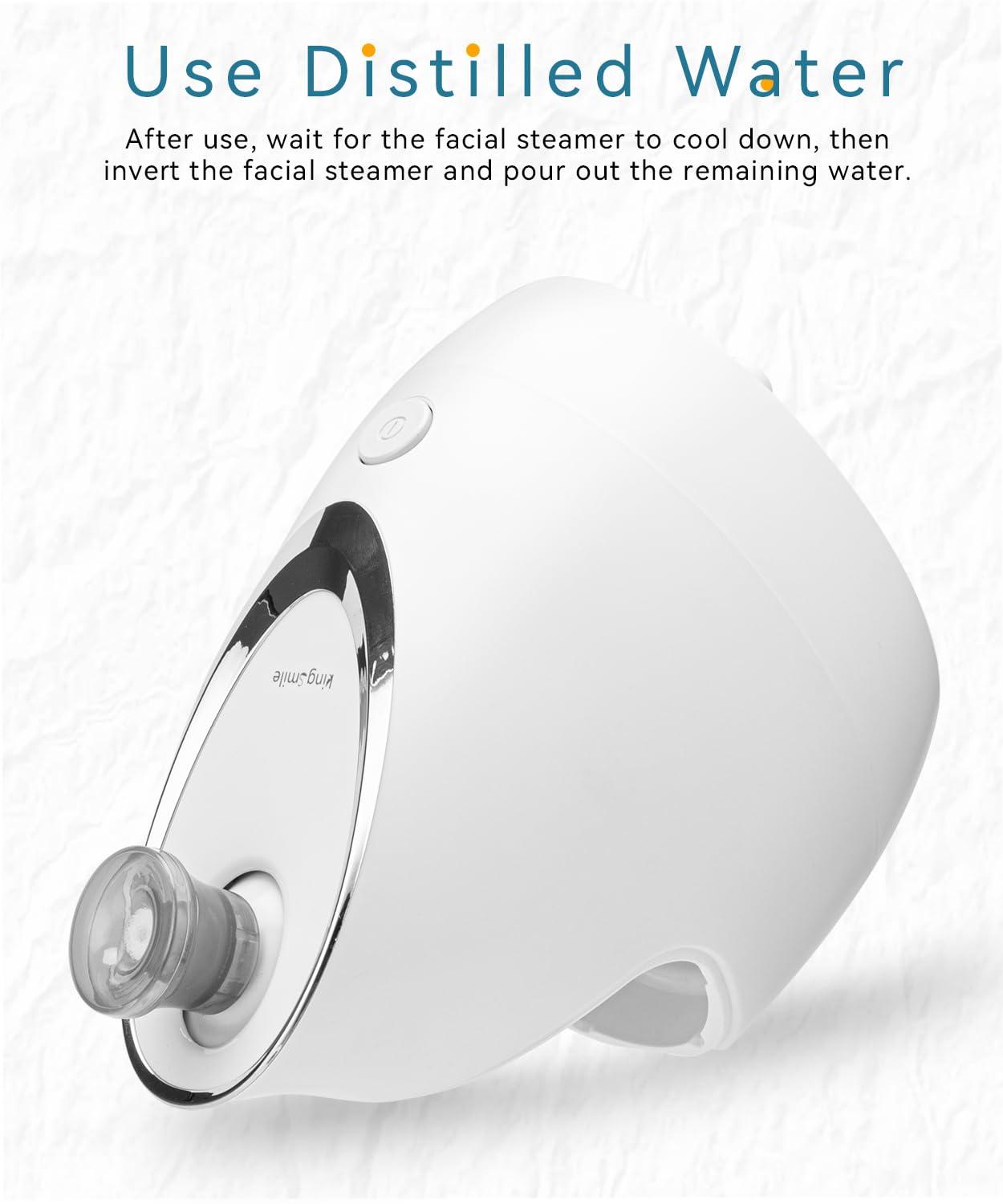 Kingsmile Kingsmile Facial Steamer, 2 in 1 Face Steamer for Facial,Compact Nano Steamer with Aromatherapy,Face Humidifier - Adjustable Nozzle, Warm Steam for Home SPA & Sinuses, Stainless Steel Kit & Hairlace