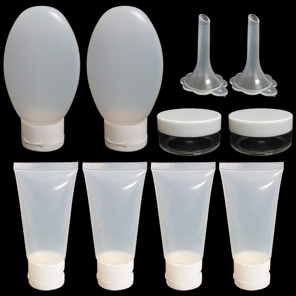 AllTopBargains AllTopBargains 10PCS Travel Bottles Kit Refillable Carry-On Cosmetics Squeezable Containers Set