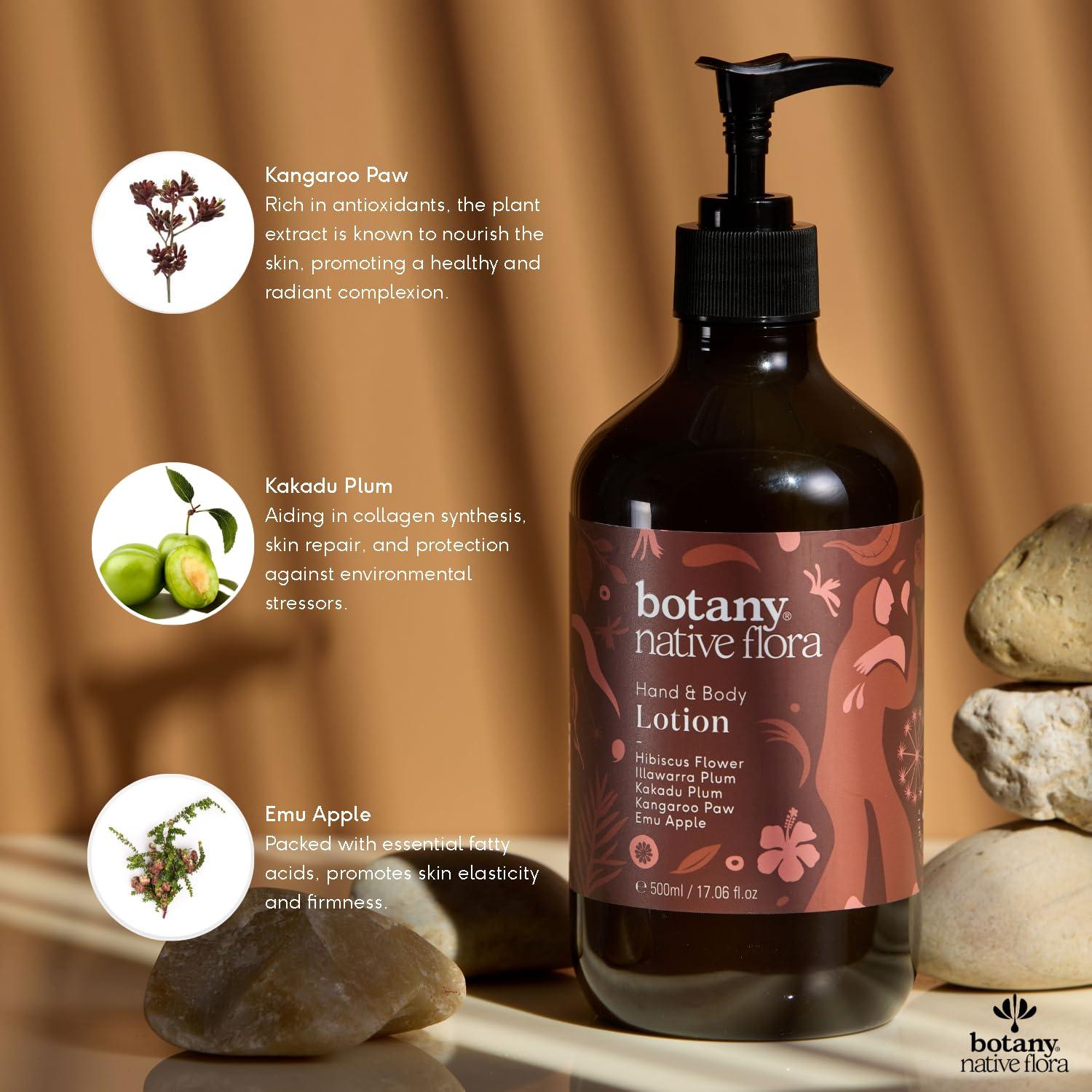 botany botany Native Flora Hand & Body Lotion, Deeply Hydrating Lotion with Australian Native Plant Extracts, Leaves your Skin Soft, Silky Smooth Hand & Body Moisturiser 17.06 Fl Oz