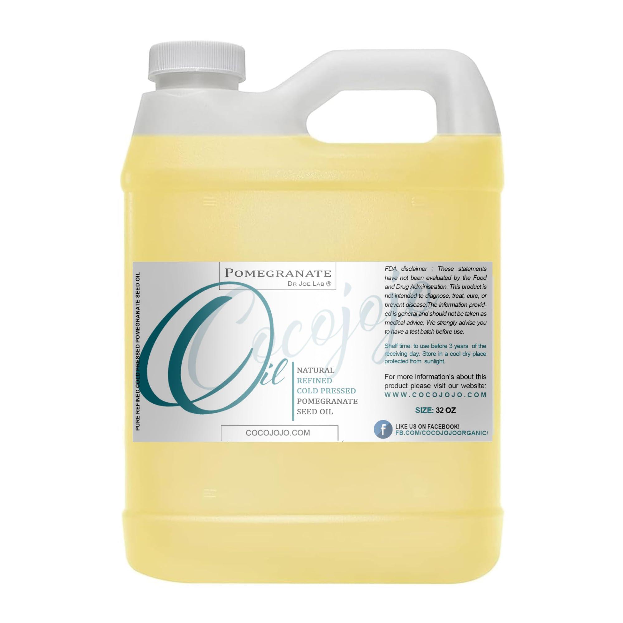 cocojojo cocojojo Pomegranate Oil Pure Seed Oil Cold Pressed 32 oz Refined Skin Hair Nails Cuticles