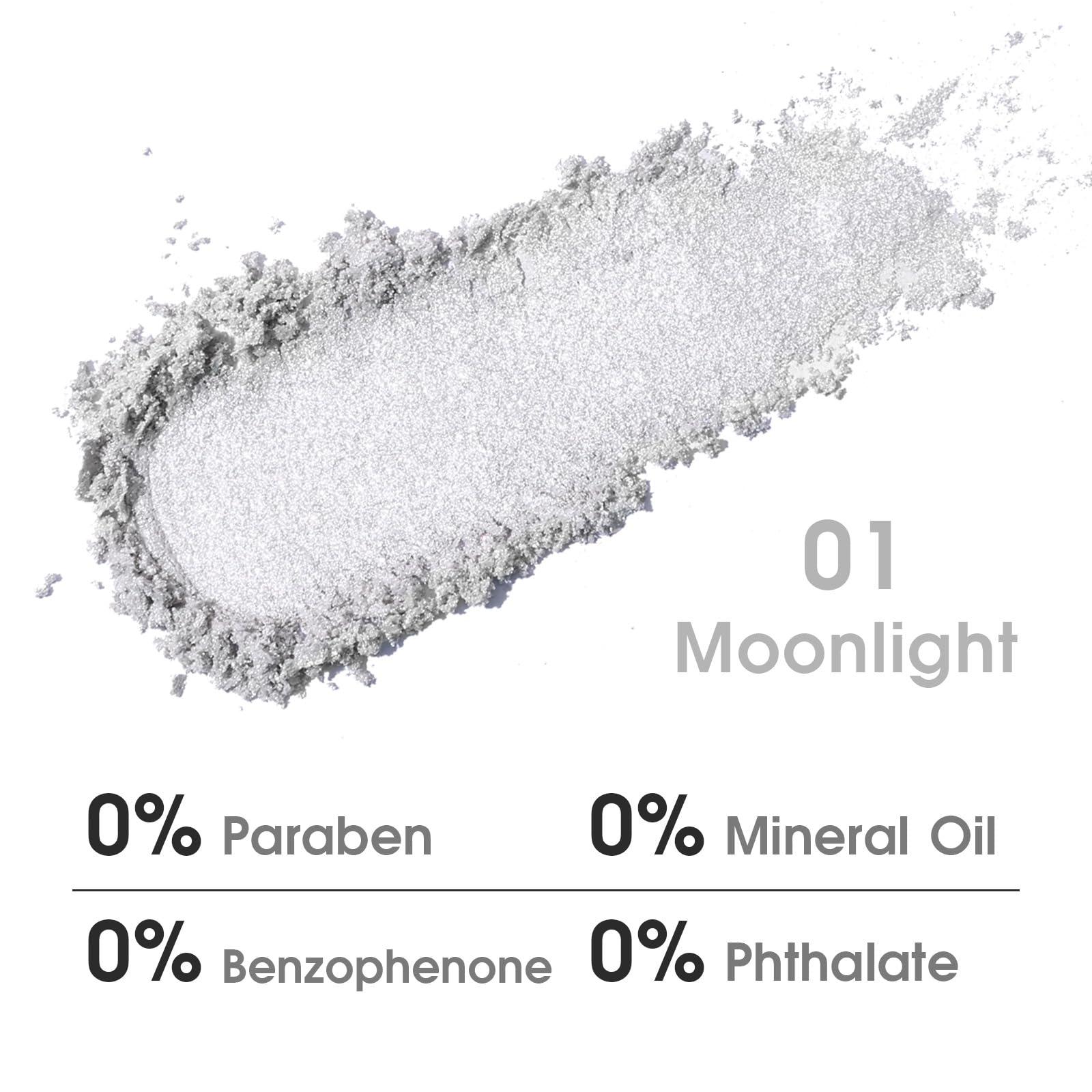 UCANBE UCANBE Moonlight Single Eyeshadow Palette, Highly Pigmented Glitter Eye Shadow Powder, Professional Long-Lasting Waterproof Makeup Palette