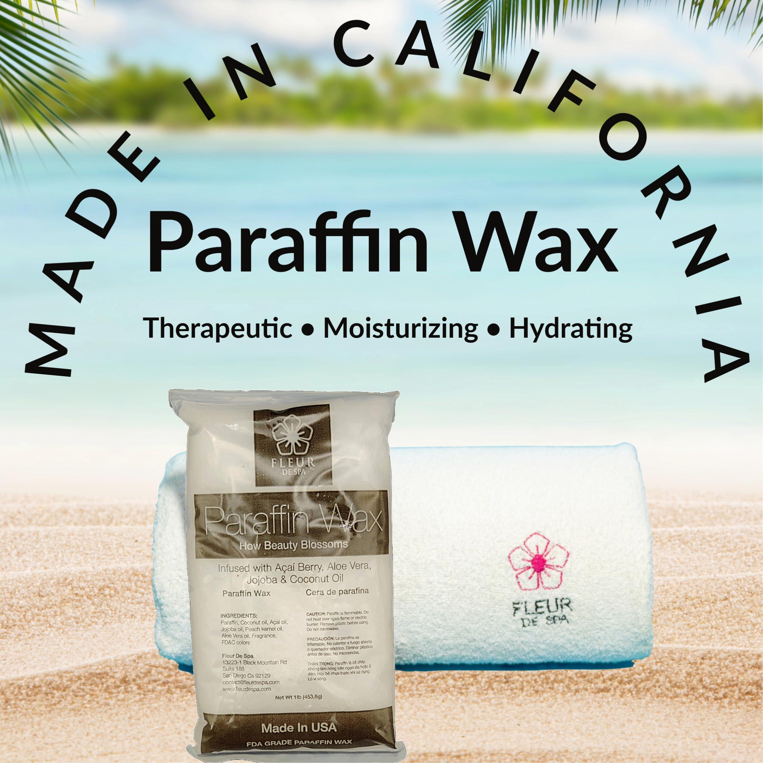 fleur de spa FLEUR DE SPA Paraffin Wax Refill 2lb bundle | Peach & Unscented | USA Made | At-Home Spa Experiene Hand & Foot Wax