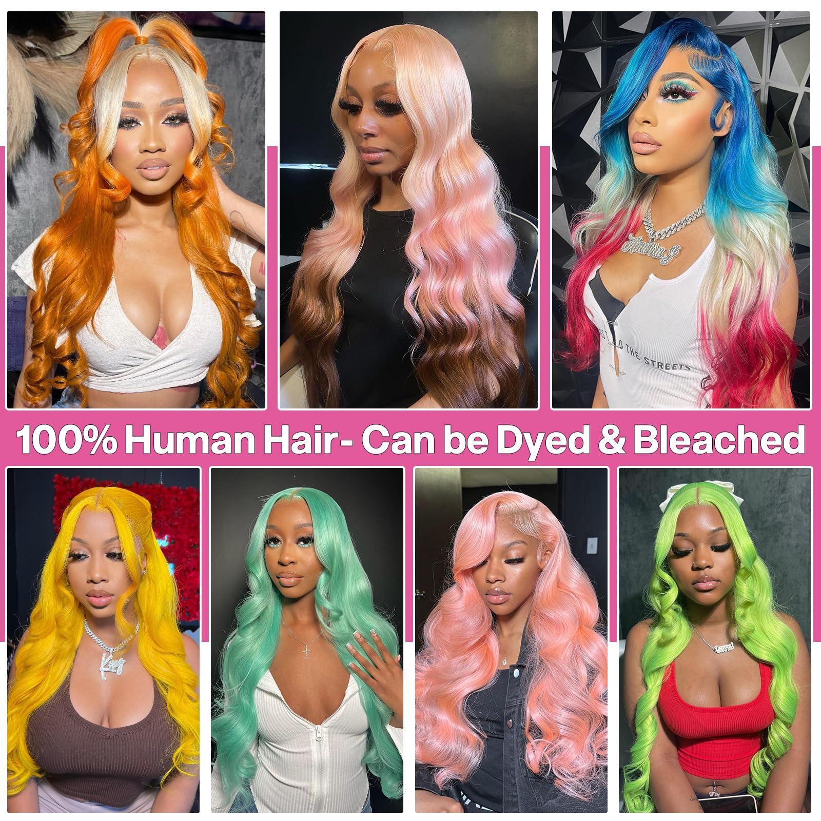 Pangm 613 13x6 Lace Front Wig Human Hair 200 Density HD Body Wave Blonde Lace Front Wigs Human Hair Pre Plucked Lace Frontal Wig 13x6 Blonde Wig Human Hair (613 13x6 lace front wig human hair, 36 Inch)