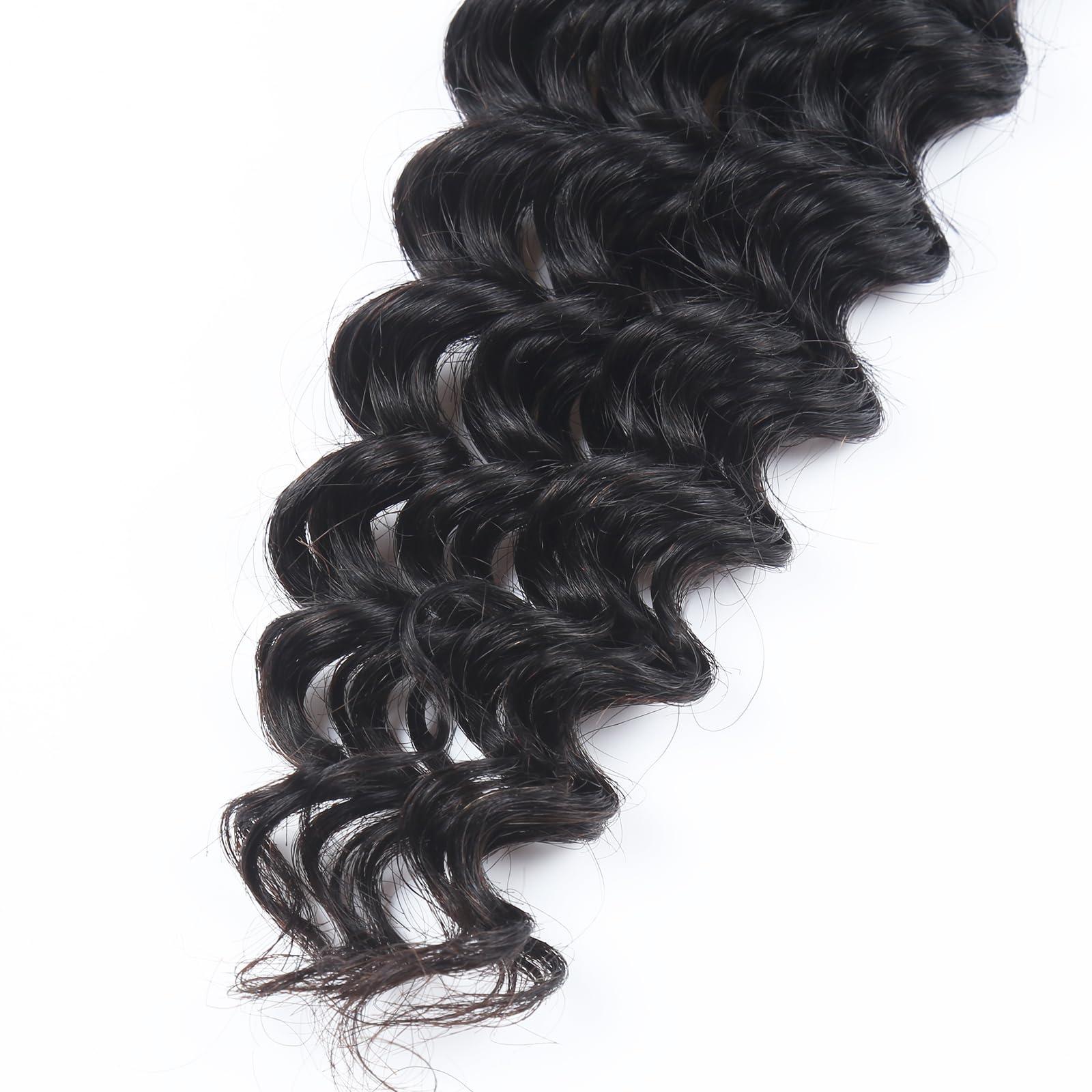 RESACA RESACA Deep Wave Bulk Human Hair for Braiding 22 Inch 2 Bundles 100% Unprocessed Brazilian Virgin Human Hair Extensions Micro Braiding Human Hair 100g (1B)