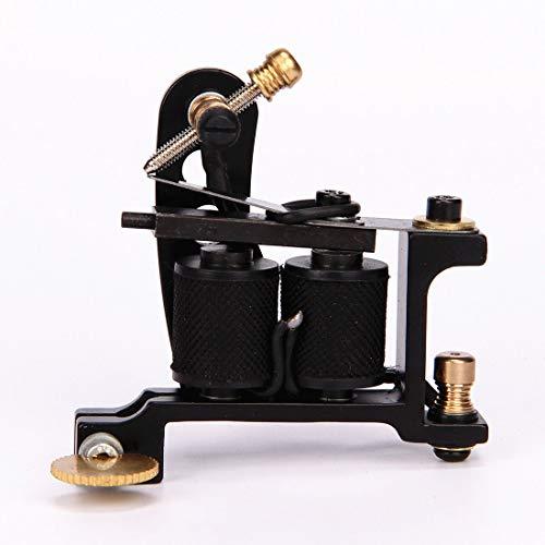 TAONE Professional Tattoo Coil Mahine Handmade Wire Cutting Iron Tattoo Machine Gun 10 Wrap Coils 28mm Frame Liner Shader Custom Carbon Steel for Tattooist (Shader)