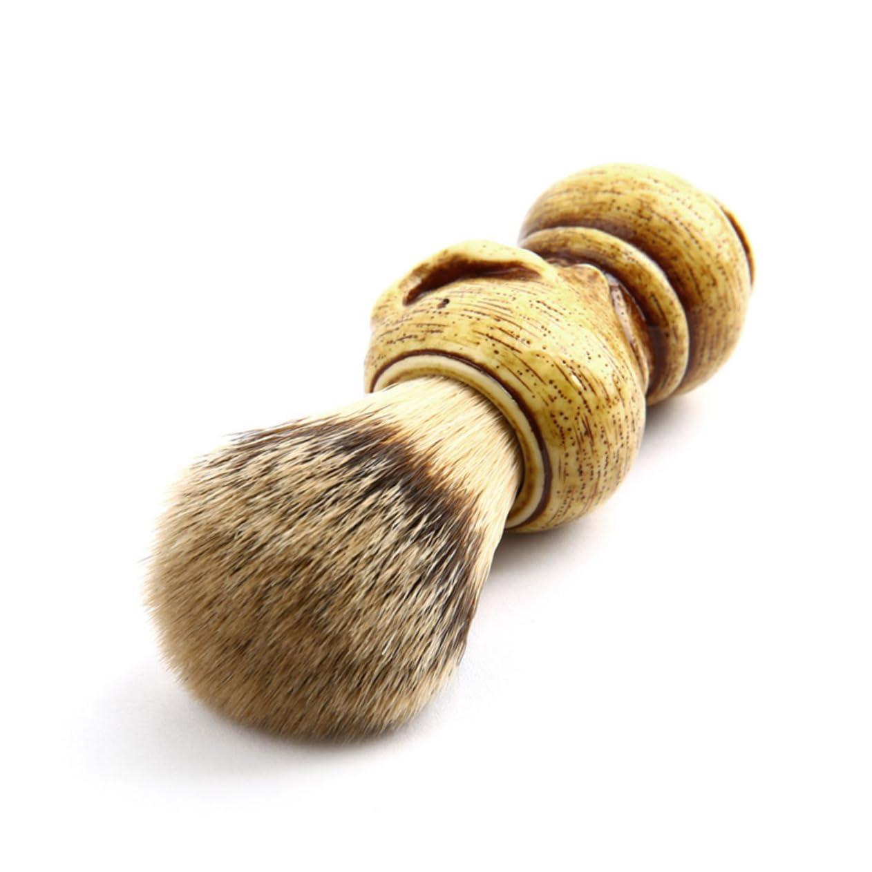 Beaupretty Beaupretty skull beard brush shaving beard brush men bristles beard brush beard brush for men grooming beard portable beard brush skeleton man Wooden