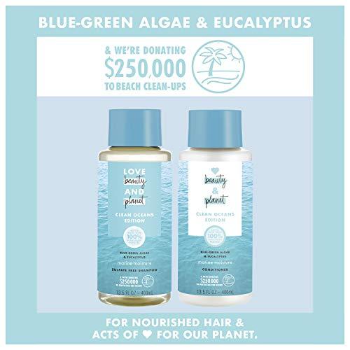 Love Beauty And Planet Love Beauty And Planet Marine Moisture Cleansing Shampoo Clean Oceans Edition Blue Green Algae & Eucalyptus Sulfate Free 13.5 oz