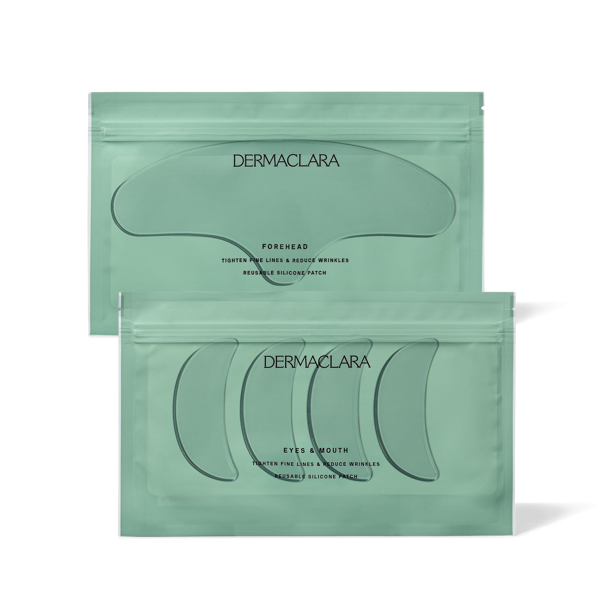 Dermaclara Dermaclara Silicone Facial Patches - Anti-Wrinkle Face Patches for Frown, Smile Lines & Forehead, Reusable Overnight Silicone Wrinkle Pads, Up to 30 Uses - 4 Under Eye Patches & 1 Forehead Patch