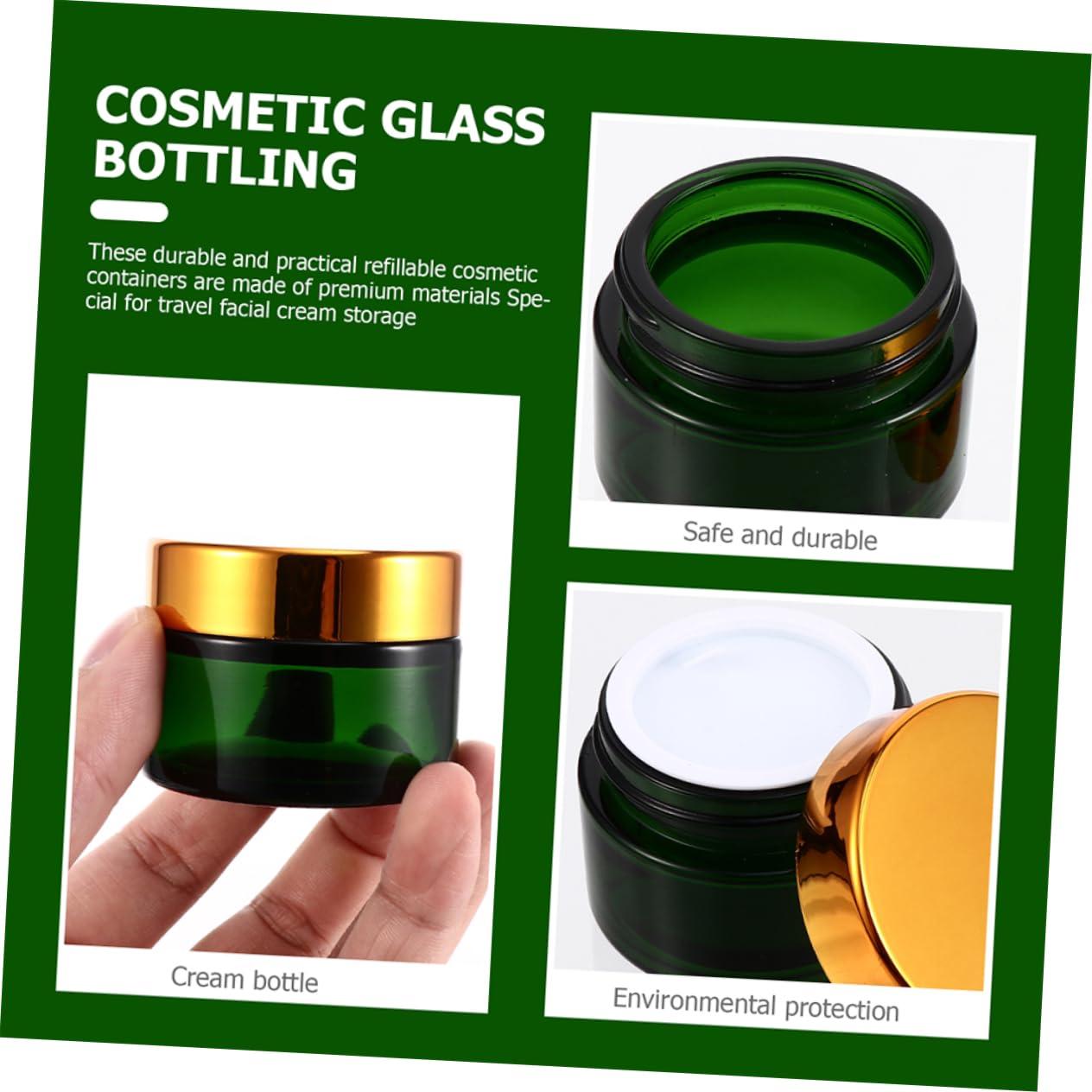 DOITOOL DOITOOL 10pcs Cream Bottle Pump Water Bottles Lotion Containers Condiment Cups Toiletries Sauce Cup Lid Refillable Salve Cream Jar Sample Clear Water Bottle Green Glass