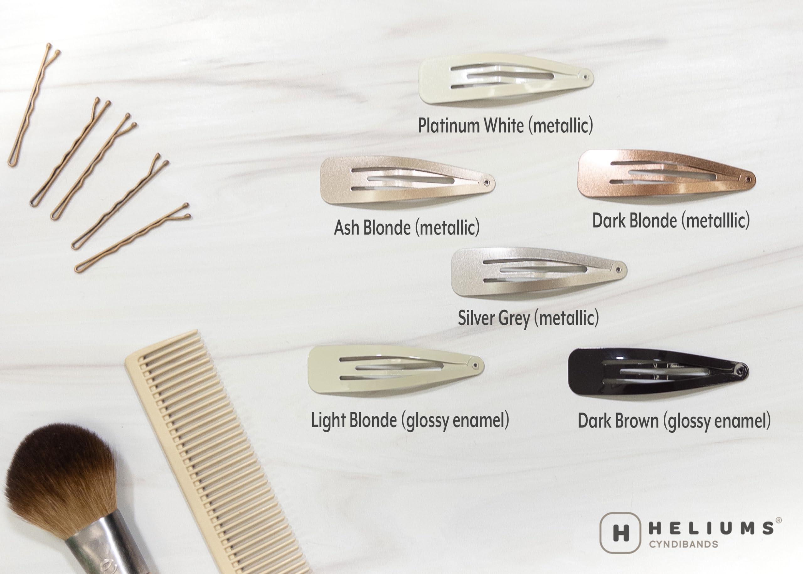 Heliums Heliums Large Snap Hair Clips - Dark Brown - 2.7 Inch Metal Hair Barrettes for Women, Metallic Snap Clips - 8 Count