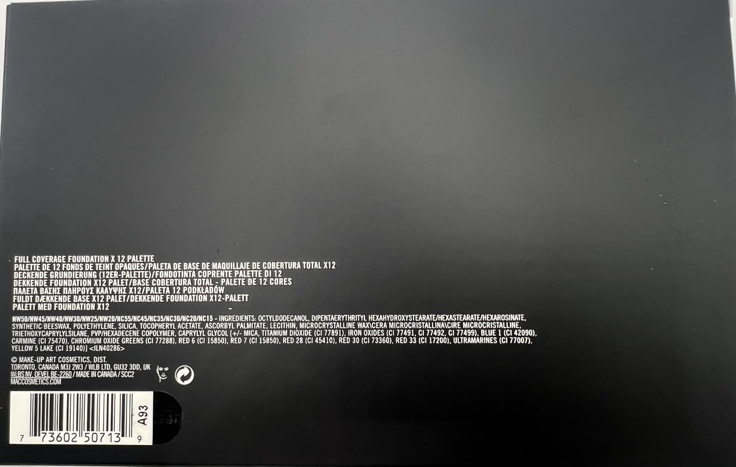 M.A.C. MAC Full Coverge Foundation x 12 Pro Palette - 1 oz / 30 g