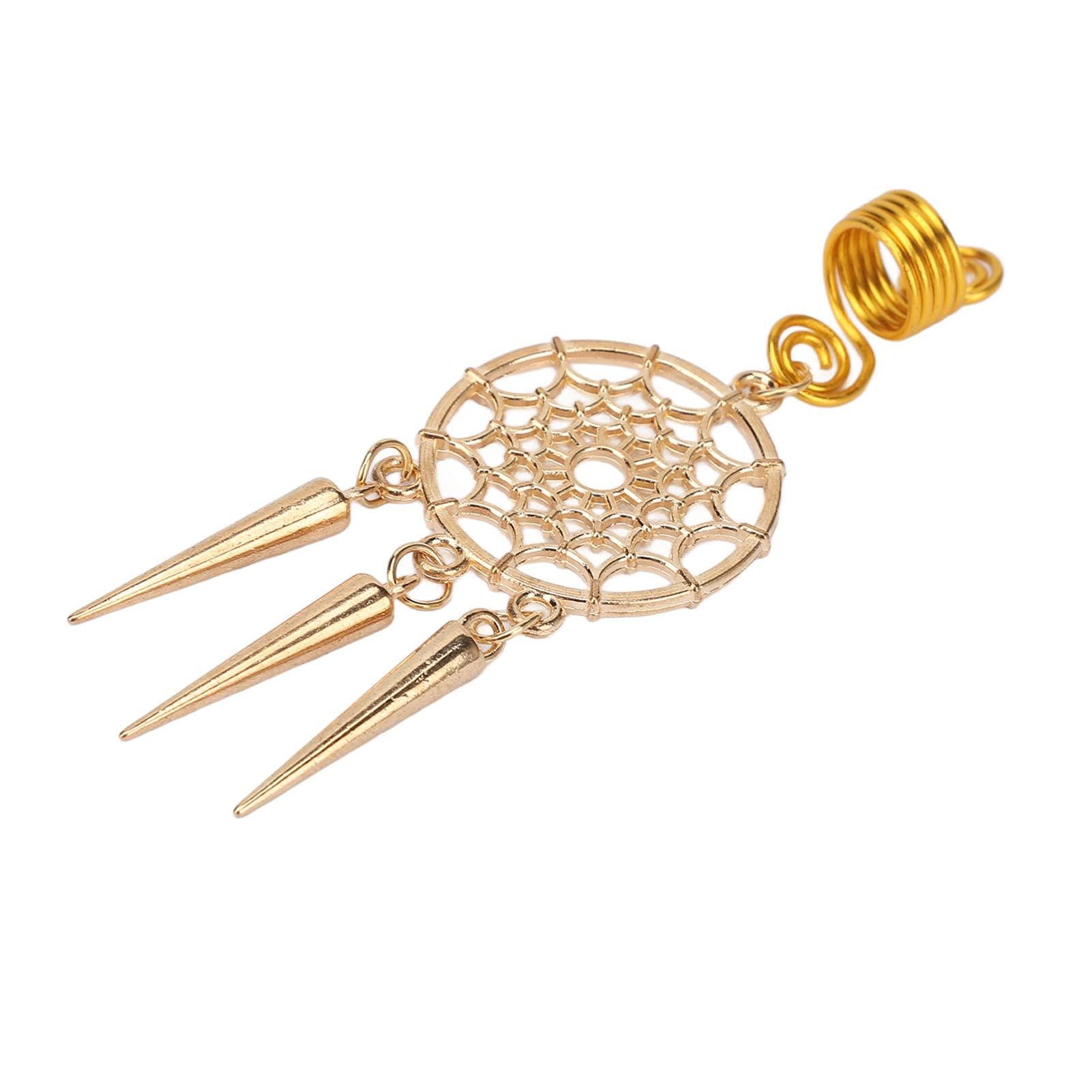 Srliya 10pcs Beard Dreadlock Unisex Accessories Beard Spring Tube Dreadlock for Wedding Daily Life Golden