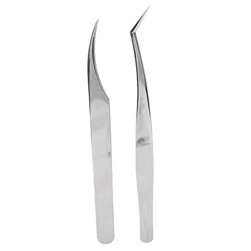 Gerioie Eyelash Tweezers, Stainless Steel Anti-Skid Eyelash Grafting Tweezers, Durable for Easy To Handle Grafting, Splitting, Parting Individuals Eyelash Artists