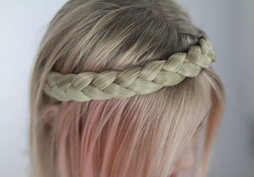 GoBraid USA Braided Headband Braid GoBraid Blond Brunette Black Dark Ginger Red Adjustable Fake Long and Short Hair Piece Extension Fast Easy Natural Look Wedding (8 - Highlighted Blond Dutch GoBraid)