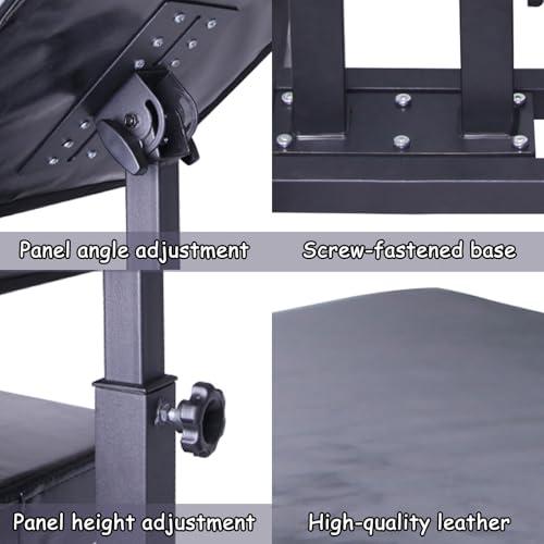 DKPLOE DKPLOE Tattoo Chairs,Chairs with Multiple usesTattoo Arm Rests,Esthetician chairwith Adjustable Panel Height Angles for Studio Tattooing and Artist(Black-Without Wheels)