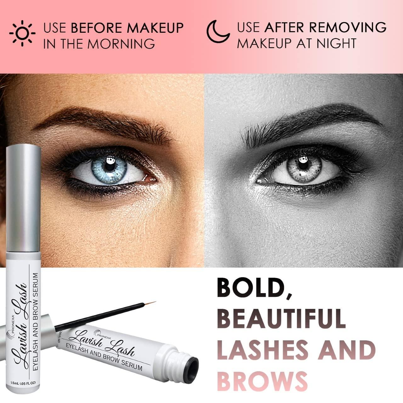 Pronexa Pronexa Hairgenics Lavish Lash (3ml, 3 Month Supply) Eyelash Growth Enhancer & Brow Serum with Natural Peptides for Long, Thick Lashes and Eyebrows! Dermatologist Certified & Hypoallergenic.