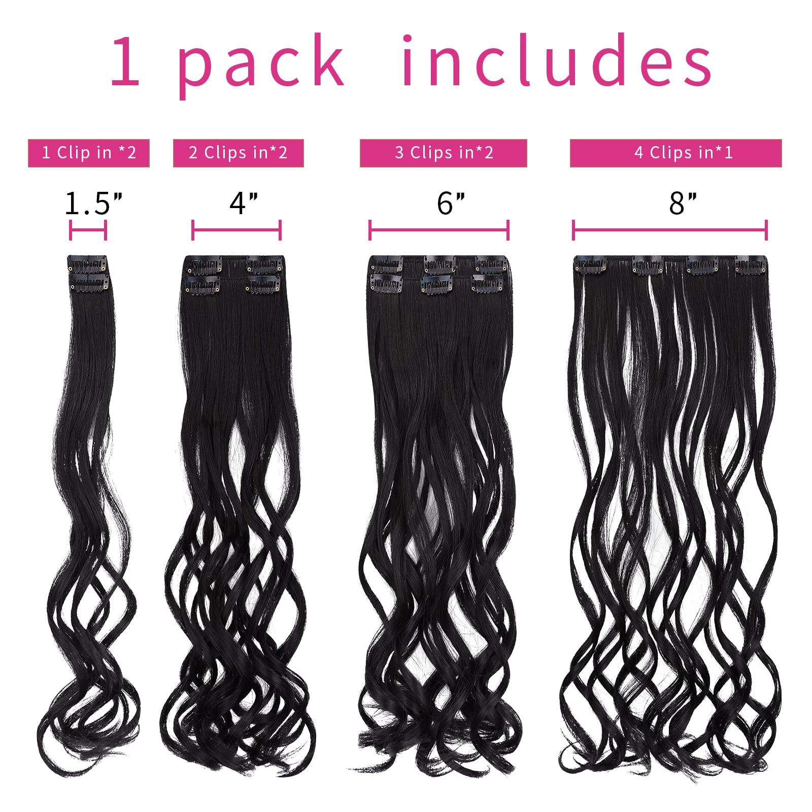 SYXLCYGG SYXLCYGG Black Hair Extension Synthetic Cheap Clip Hair Extensions 18\" Curly 5 Oz Hair Piece Women Fluffy&Not Tangled