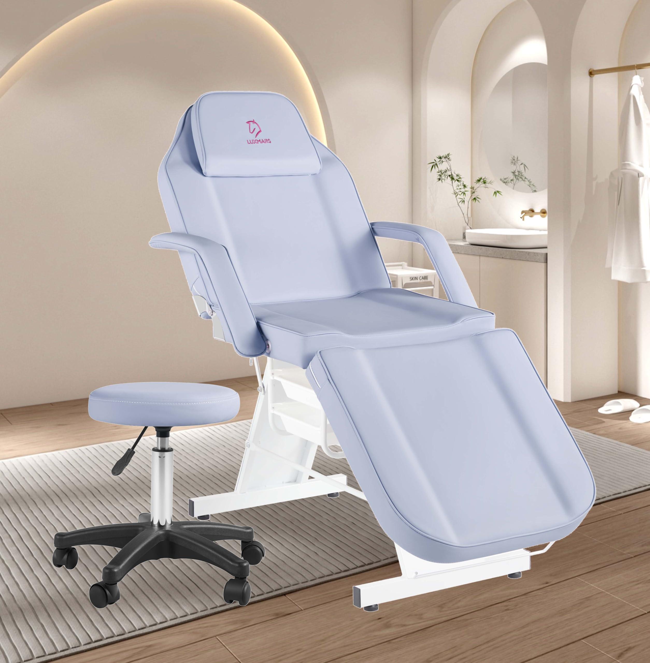 LUXMARS LUXMARS Facial Chair Massage Table 73in 3-Section Multipurpose Massage Bed Professional Tattoo Table Salon Spa Equipment for Facial Spa Beauty Spa Salon Equipment-Purple