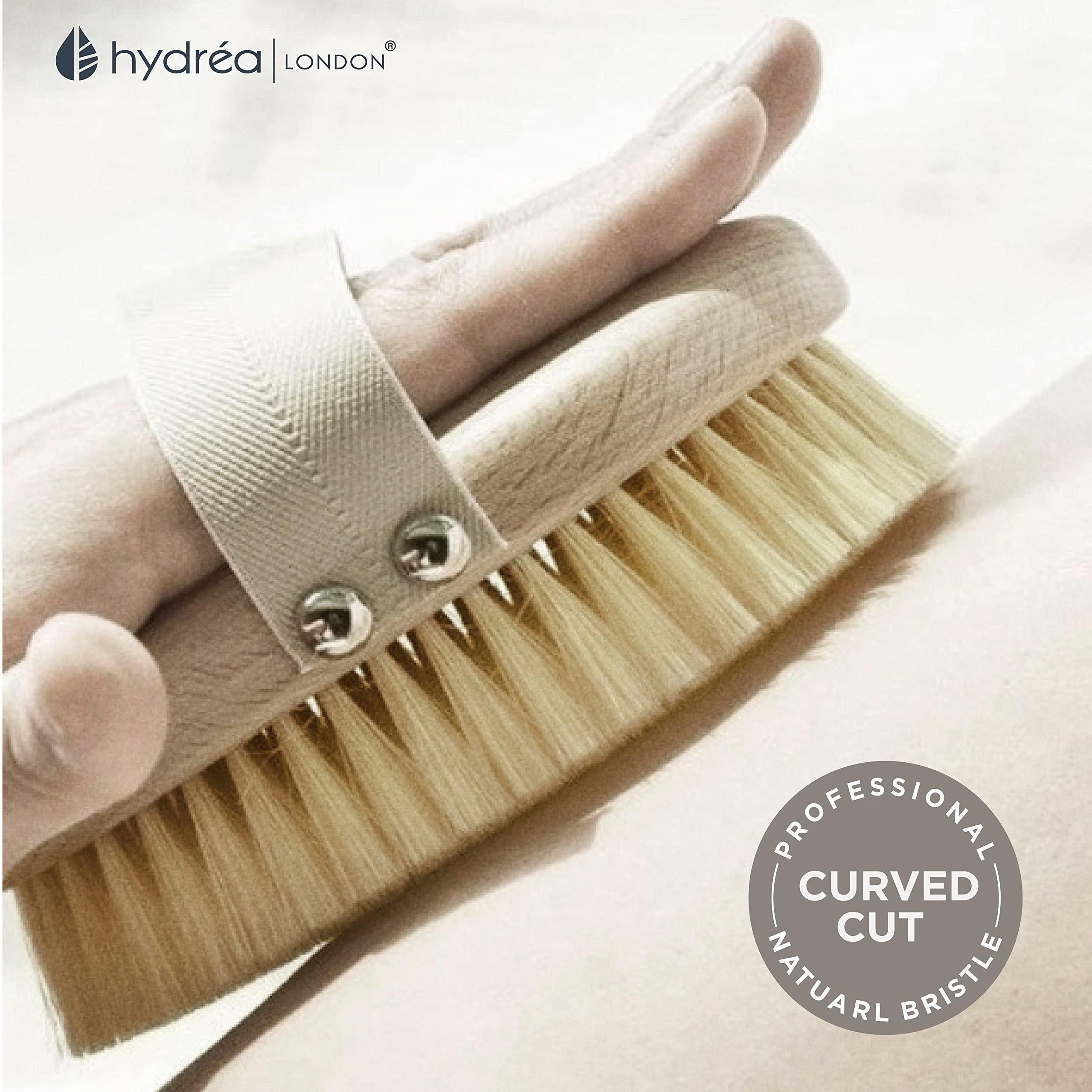 Hydrea London Hydrea London Body Brush  Long Handled Exfoliating Dry Skin Brush with Natural Bristle, Dry Brush Cellulite Remover, Helps Improve Lymphatic Drainage - FSC Certified Beechwood.