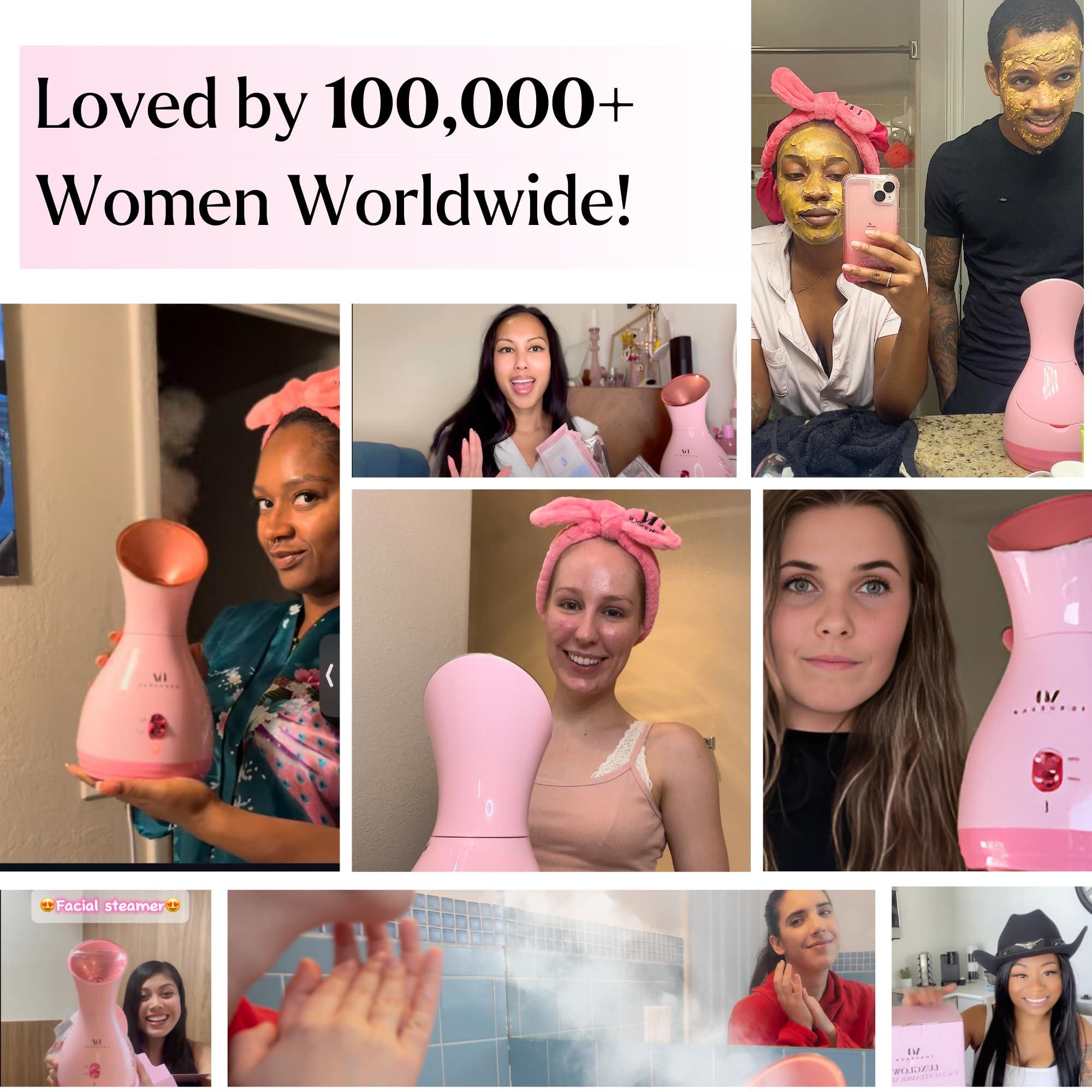 VogueNow Facial Steamer Spa Kit with Complimentary 17 Skin Care Tools | Face Steamer for Facial Deep Cleaning with Towel Warmer & Humidifier Mode| Self Care Gifts for Women, Spa Gifts, Birthday Gifts for Women