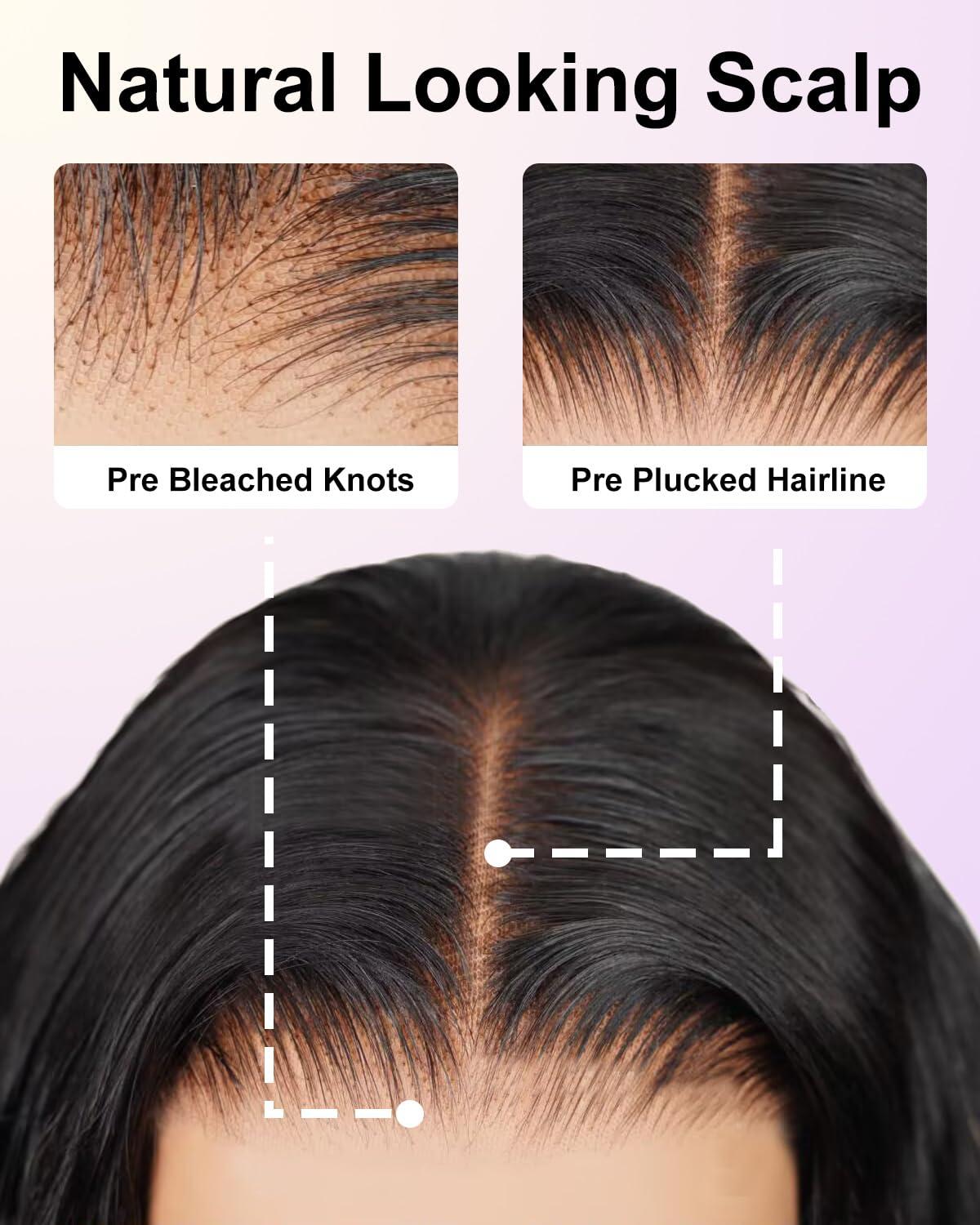 rilago 28 Inch 250 Density HD Lace Front Wigs Human Hair Glueless Pre Plucked Bleached Knots Lace Front Wig 15A Grade Real Full Lace Frontal Wigs 13x4 Straight Lace Front Wigs Human Hair for Black Women